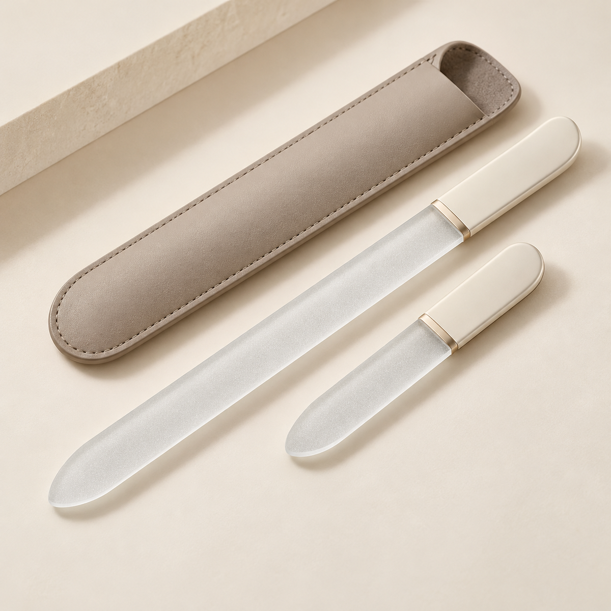 Glass Nail File Duo with Sleeve